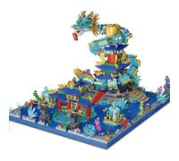 Palais des Dragons Construction Maquette Set, 2731 PCS Mini Blocs Jeu de maquettes, MOC Modulaire Maison Architecture Blocs pour Adolescent et Adultes, Non Compatible avec Marques Grand Public