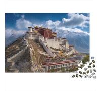 Palais du Potala à Lhassa Puzzle 1000 Pièces Adultes Xizang China Puzzle en Bois DIY Cadeau Amusement Collection d'art pour L'accrocher Une Fois L'assemblage Terminé Multi-Colour 1000pcs (75x50cm)