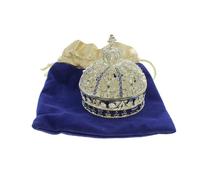 Palais du Rosaire Boite à chapelet Couronne dorée de 9cm - Vaisselle de Lourdes - Culte Chrétien en Métal Argenté