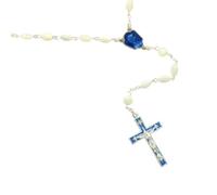 Palais du Rosaire Chapelet Argenté en Nacre véritable - Chapelet nacre - Culte Chrétien