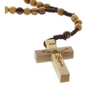 Palais du Rosaire Chapelet corde grains bois d'olivier de Jérusalem - Chapelet corde - Culte Chrétien en Bois d'olivier