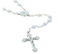 Palais du Rosaire Chapelet de communion grains blancs en forme de coeur - Chapelet de Communion - Culte Chrétien en Plastique