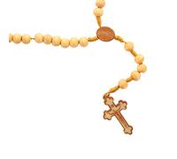 Palais du Rosaire Chapelet en bois avec Notre Dame de Lourdes gravée - Chapelet bois - Culte Chrétien en Bois