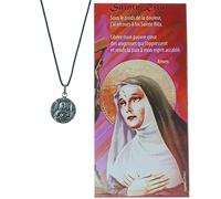 Palais du Rosaire Collier de Sainte Rita en corde avec une prière - Collier fantaisie - Culte Chrétien en Corde