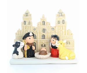 Palais du Rosaire Crèche de Saint Jacques de Compostelle en céramique 8x7cm - Crèche - Culte Chrétien en Céramique