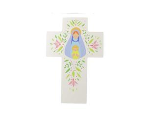 Palais du Rosaire Croix de Louange - Vierge à l'Enfant - Croix religieuse - Culte Chrétien en Bois