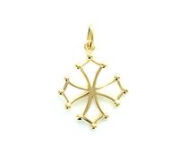 Palais du Rosaire Croix Occitane en plaqué or 30mm - Médaille et croix Plaqué Or - Culte Chrétien