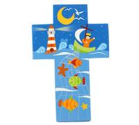 Palais du Rosaire Croix pour enfant Pêche Miraculeuse 15 cm - Croix religieuse - Culte Chrétien en Bois