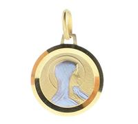 Palais du Rosaire Médaille 2 tons Plaqué Or double face Vierge Marie et Apparition - Médaille et croix Plaqué Or - Culte Chrétien