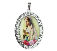 Palais du Rosaire Médaille de la Vierge Marie de Lourdes en acier - Boutique Chrétienne - Culte Chrétien en Acier