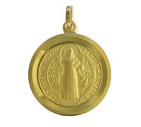 Palais du Rosaire Médaille de Saint Benoît en Or 9 carats 16mm - Médaille et croix Or - Culte Chrétien en Or 9 carats