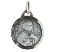 Palais du Rosaire Médaille de Sainte Rita argentée - Médaille et croix métal - Culte Chrétien en Métal Argenté