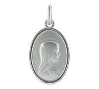 Palais du Rosaire Médaille Double Face en Argent - Vierge Marie et Apparition de Lourdes 18mm - Culte Chrétien