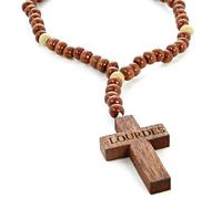Palais du Rosaire Mini Chapelet de Lourdes en bois - Chapelet dizainier - Culte Chrétien en Métal