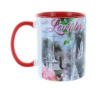 Palais du Rosaire Mug de Lourdes intérieur coloré en céramique - Vaisselle de Lourdes - Culte Chrétien en Céramique