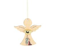 Palais du Rosaire Pendentif Ange Paix Joie et Amour en Bois de 10cm - Boutique Chrétienne - Culte Chrétien en Bois