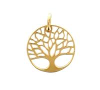 Palais du Rosaire Pendentif arbre de vie en plaqué or 18 mm - Médaille et croix Plaqué Or - Culte Chrétien