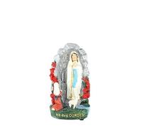 Palais du Rosaire Statue avec lumière de la Grotte de Lourdes 10cm - Statue Lumineuse - Culte Chrétien en Résine