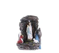 Palais du Rosaire Statue de l'apparition de Lourdes dans la Grotte avec Une lumière 15cm - Statue de Notre Dame de Lourdes - Culte Chrétien en Résine