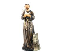 Palais du Rosaire Statue de Saint François d'Assise au Loup en résine de 20cm - Statue de Saint François d'Assise - Culte Chrétien en Résine