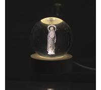 Palais du Rosaire Veilleuse Boule Lumineuse à LED de La Vierge à l'Enfant - Boutique Chrétienne - Culte Chrétien en Verre