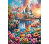 Palais Urbain au Coucher de Soleil 1000 Pièces Puzzle Expert Confirmé en Carton Anti-Déchirure Très Difficile Haute Difficulté Motif Complexe Idée Cadeau Anniversaire Premium 1000 PCS