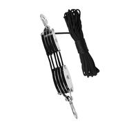 Palan à câble avec poulie et crochet rotatif à 270 degrés, portable et robuste, for levage d'objets lourds, corde blanche à 4 roues, corde de 20 m(4 Wheel White Rope,15m rope)