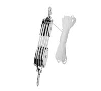 Palan à câble avec poulie et crochet rotatif à 270 degrés, portable et robuste, for levage d'objets lourds, corde blanche à 4 roues, corde de 20 m(4 Wheel White Rope,20m rope)