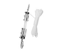 Palan à câble avec poulie et crochet rotatif à 270 degrés, portable et robuste, for levage d'objets lourds, corde blanche à 4 roues, corde de 20 m(3 Wheel White Rope,15m rope)