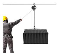 Palan à chaîne manuelle, hauteur de levage 2,9 m, palan 1 T, robuste, avec chaîne en acier de 3 m de long, crochet rotatif à 360°, treuil manuel 14,2 x 12,2 cm, pour foresterie et atelier, noir