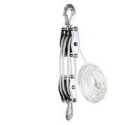 Palan à poulie à corde, système de poulie à bloc et à palan,Poulie de levage à câble 3/8, puissance de levage 5:1 - Poulie à corde multifonctionnelle robuste avec une force de rupture de 2200 LBS pour