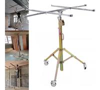 Palan de levage pour cloison sèche, élévateur mobile de panneaux de plâtre, capacité de 80 kg avec roulettes verrouillables de 10,2 cm, outil de manipulation de matériaux polyvalent, portée de 3,5 m