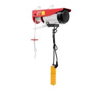 Palan électrique - 800 kg - 1300 W - Moteur en cuivre - 2 modes de levage - Hauteur de levage de 6 à 12 m - Protection et télécommande IP40 - Pour atelier, entrepôt, chantier, câble en acier galvanisé