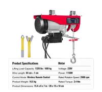Palan électrique à câble, capacité de 400-800kg, télécommande sans fil, sans fil 600kg