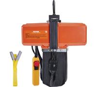 Palan électrique à chaîne VEVOR, capacité de levage de 1100 lbs, hauteur de levage de 15 ft, vitesse de 9,2 ft/min, 230 V, pont roulant monophasé avec chaîne G100, télécommande à fil de 10 ft pour gar