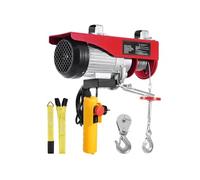 VEVOR Palan Électrique, Charge Double Câble 800 kg, Télécommande Filaire 4,2 m, Hauteur Levage à Câble Simple 12 m, Élingue Simple Double, Arrêt d'Urgence, Palan Élévateur pour Garage, Entrepôt, Usine