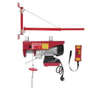 Palan électrique de 250 kg avec portée de 80 m, télécommande, palan de 550 W avec support et câble en acier de 12 m, treuil moteur pour chantier et usine, hauteur de levage 6/12 m
