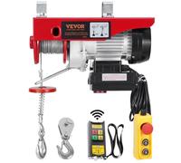 VEVOR Palan électrique double câble 200 kg, hauteur 12 m, télécommande filaire 4,2m et sans fil 100m