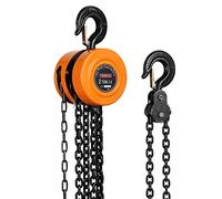 Palan Manuel à Chaine avec Crochet Robuste TEENO, 2000KG, 3m de Levage Max, Double-Chaîne de Charge，Chaîne G80，Orange (2 T 3.0 M)