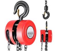 Palan Manuel à Chaîne-Duoku-Charge de 1 T-Hauteur de Levage 3 m-Crochet Robuste-Chaîne G70 et Frein de Sécurité Mécanique-Rouge