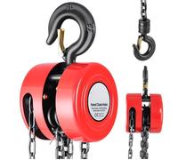 Palan Manuel à Chaîne-Duoku-Charge de 1 T-Hauteur de Levage 6 m-Crochet Robuste-Chaîne G70 et Frein de Sécurité Mécanique-Rouge