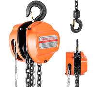 VEVOR Palan Manuel à Chaîne, Capacité Charge 0,5 T, Hauteur de Levage 3 m, avec Crochet Robuste, Chaîne G80, Système de Frein à Double Cliquet, Levage de Marchandise pour Garages, Chantiers, Entrepôts