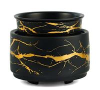 PALANCHY Chauffe-cire électrique moderne pour bougies en pot, chauffe-cire décoratif noir, brûleur d'huiles essentielles pour huile parfumée, brûleur de bougie parfumée, brûleur en céramique de salle