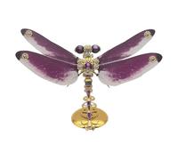 Palapozzy Kit de modélisme d'insectes 3D en métal Steampunk à faire soi-même avec base d'affichage magnétique, cadeau pour garçons ou filles (200 + pièces/libellule marron aube)