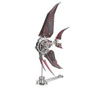 Palapozzy Puzzle de poisson en métal 3D, steampunk à faire soi-même, kit d'assemblage en métal avec ailerons mécaniques créatives, cadeau pour adultes (version kit/529 pièces/rouge)