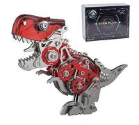 Palapozzy Puzzle mécanique 3D en métal pour adulte - Kit d'assemblage de dinosaures 3D à faire soi-même - Ornements tendance pour adultes (version de base/160 pièces/rouge)