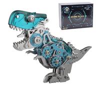 Palapozzy Puzzle mécanique 3D en métal pour adulte - Kit d'assemblage de dinosaures 3D à faire soi-même - Ornements tendance pour adultes (version de base/160 pièces/bleu)