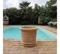 Palatina - Pot de fleurs en terre cuite - Fait à la main - Absolument résistant au gel et stable - Cache-pot à planter - Pour l'intérieur et l'extérieur - Canna (33)