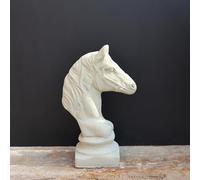 Palatina Werkstatt Petite figurine de tête de cheval en pierre, fabriquée en Allemagne, résistante au gel, aux UV, teintée dans la masse, figurine de jardin artistique pour l'extérieur, fabriquée à la