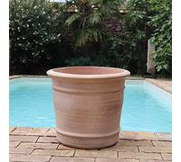 Palatina Werkstatt Pot de fleurs Canna en terre cuite, 50 cm, 100 % fait main, en terre cuite, pour le jardin et l'intérieur, robuste et élégant en toute saison